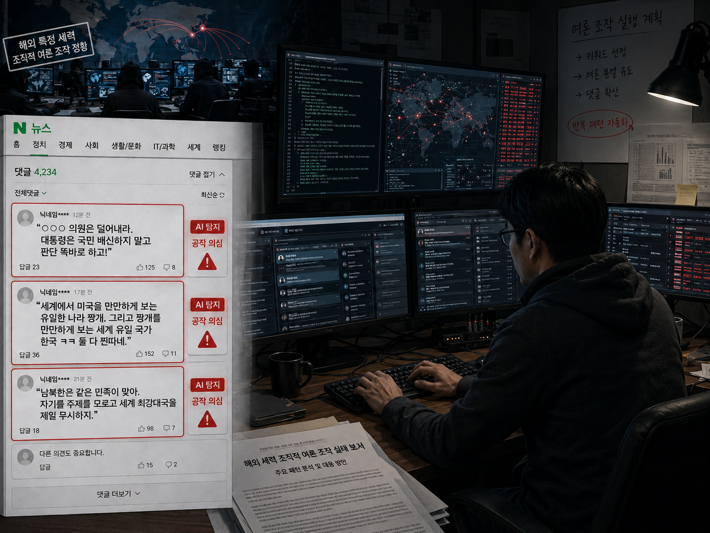 AI가 찾아낸 해외 공작 계정 2만 4천 개, 한국 사회 갈등 부추기다